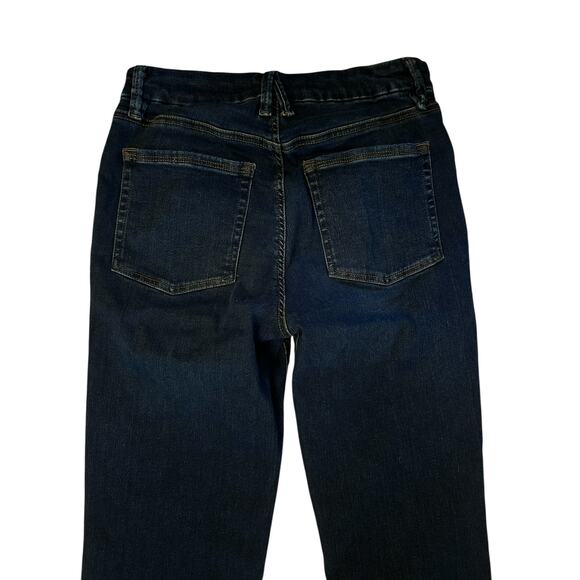 Women L Good American Pull On Straight Indigo 491 Jeans Denim Pant Power Stretch - Picture 5 of 7